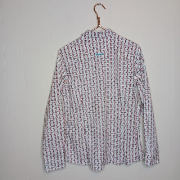 Ariat Kirby Stretch Shirt Womens Size L White Red Winsome Geo Western Country - Picture 9 of 10